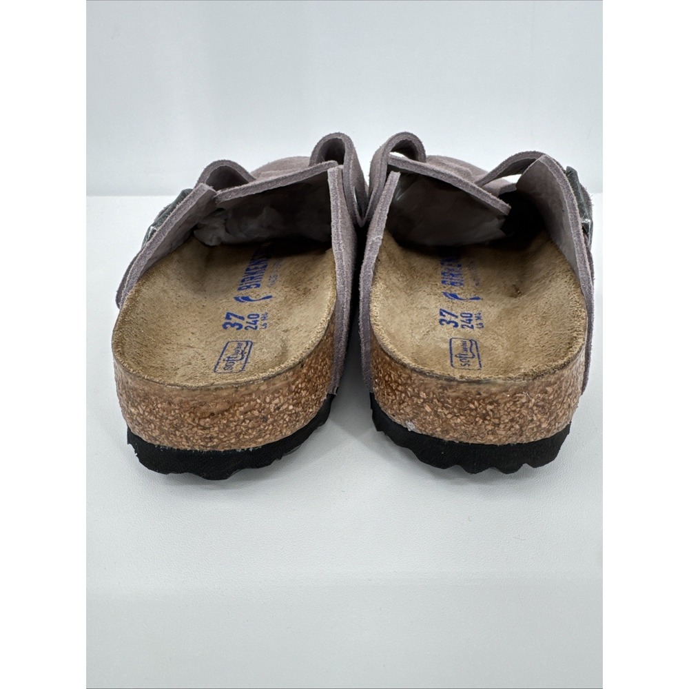 BIRKENSTOCK BOSTON SUEDE LEATHER CLOGS WOMENS Sz 37/6 Faded Purple Hippie Gorp - Picture 5 of 10